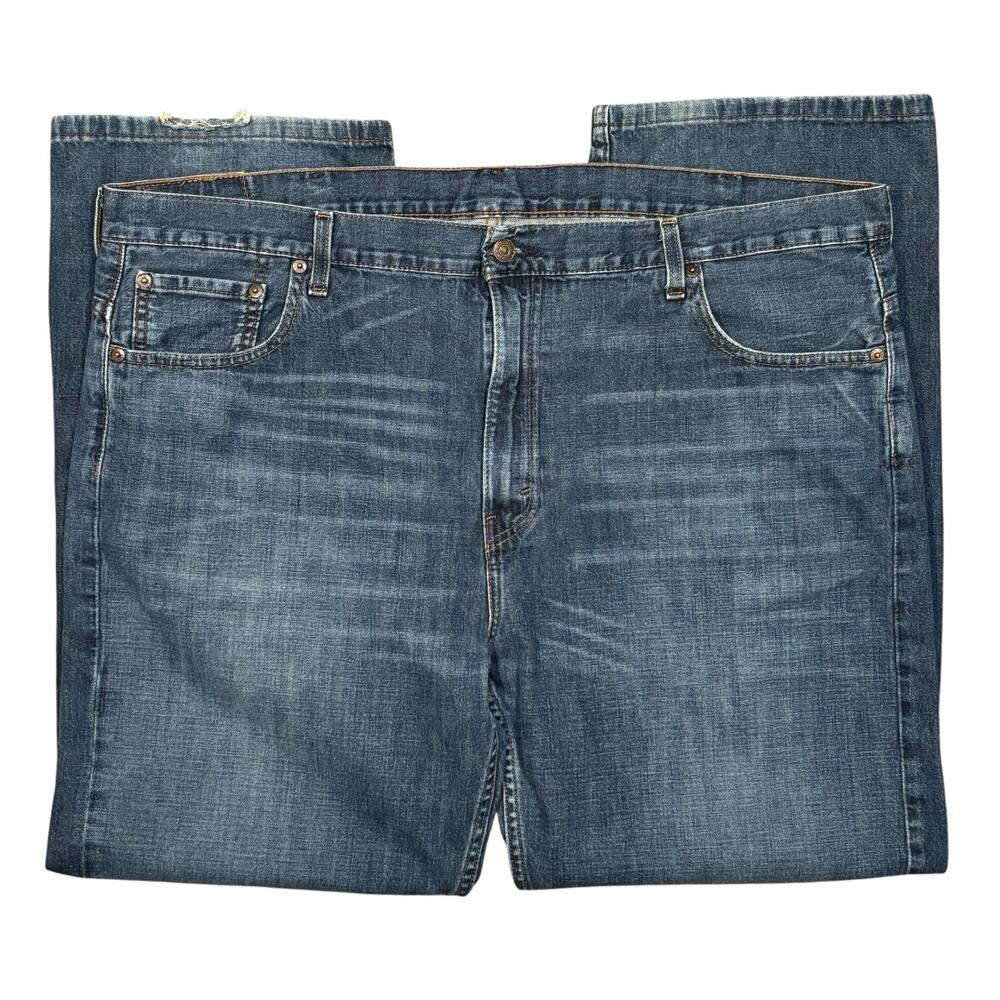 Levi's 569 Loose Straight Fit Medium Dark Wash Denim Low Rise Jeans Mens 42 32